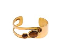 GMBYLBY Bracelet jonc ouvert irrégulier en acier inoxydable avec perles géométriques pour festival de bijoux