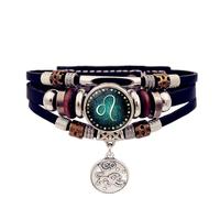 GMBYLBY Bracelet signe du zodiaque lumineux, 12 motifs constellations, cuir synthétique léger, réglable, pour les amateurs d'astronomie, accessoires de signe du zodiaque lumineux, taille unique, comme