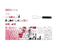 GMBYLBY Capuchons de touches translucides imprimés latéraux 136 touches Ensemble de touches ergonomiques avec rétroéclairage pour clavier mécanique