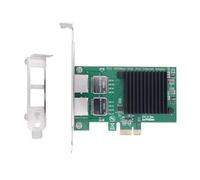 GMBYLBY Carte réseau 2 ports I350T2 I350AM2 puce PCIE 1X vers 2 x 10/100/1000 Mbps Gigabit Ethernet carte pour PC