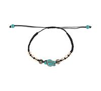 GMBYLBY Chaîne de poignet en forme de tortue de mer en pierre naturelle avec perles turquoises pour homme et femme, M, Fil ciré, turquoise, Pas de gemme