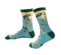 GMBYLBY Chaussettes de pêche respirantes à coupe haute avec citation amusante « Ich würde lieber » Cadeau parfait pour les hommes Papa Mari grand-père Respirant Pêche
