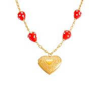 GMBYLBY Collier avec pendentif fruit en verre fait à la main offrant une touche artistique et naturelle inspirant l'élégance de tout, M, Acier inoxydable, Pas de gemme