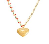 GMBYLBY Collier avec pendentif fruit en verre fait à la main offrant une touche artistique et naturelle inspirant l'élégance de tout, M, Acier inoxydable, Pas de gemme