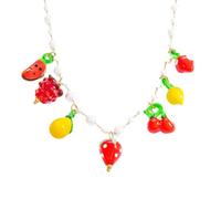GMBYLBY Collier avec pendentif fruit en verre fait à la main offrant une touche artistique et naturelle inspirant l'élégance de tout, M, Acier inoxydable, Pas de gemme