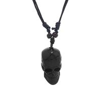 GMBYLBY Collier avec pendentif tête de mort, corde cirée réglable, pendentif squelette punk pour hommes et femmes, bijoux, cadeau d'Halloween, colliers réglables pour femmes, Einheitsgröße, comme