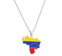 GMBYLBY Collier carte du Venezuela, bijoux élégants, ras du cou, drapeau, pendentif de ethnique pour les amateurs de culture, bijoux à la mode