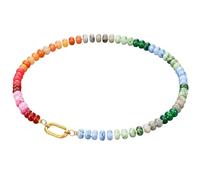 GMBYLBY Collier de perles en pierre naturelle avec arrangement de | Construction en pierre naturelle tendue à la main, arrangement multicolore, fermeture ovale décorative pour les