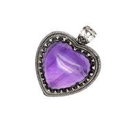 GMBYLBY Collier Pendentif Labradorite avec Accent d ' améthyste Artisanal pour Les Femmes à la Mode embrassant Le rétro Inspirer Le Charme élégant Pendentif de Styles Antiques