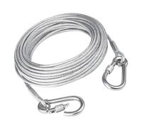 GMBYLBY Corde à Linge portative Coupe-Vent, Corde à Linge en Acier Enduit de Plastique, Corde à vêtements en Acier Inoxydable pour l ' extérieur, câble Robuste, Corde à Linge
