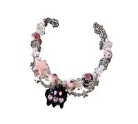 GMBYLBY Cœur de chat noir, étoile à cinq branches, bracelet en alliage, vent froid, tendance hip hop, pentagramme, tempérament mignon, bijoux, bracelets étoiles à cinq branches pour femmes, taille