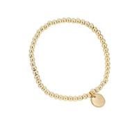 GMBYLBY de perles élastiques en acier inoxydable avec 53 bracelets de perles rondes de ton or/argent de 4 mm pour femmes et hommes de perles rondes en acier inoxydable or/argent