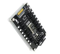 GMBYLBY Deux interfaces d'entrée d'alimentation vers 10 ports Hub ventilateur 3/4 broches vers SATA 4 broches avec affichage de la température pour un refroidissement amélioré