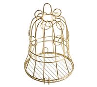 GMBYLBY Distributeur de nourriture pour oiseaux d'extérieur - Support de boules de graisse suspendu - Cage en métal doré - Distributeur de nourriture pour sébum - Facile à remplir - Distributeur de