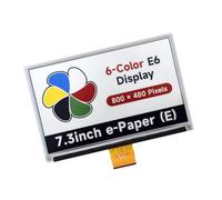 GMBYLBY Écran de 7" x 480 pixels Faible consommation d'énergie Grand angle électronique 6 couleurs Écran avec contraste