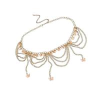 GMBYLBY Élégant femmes papillon pendentif taille chaîne décorative multicouche corps chaîne frangée taille bijoux réglable bijoux
