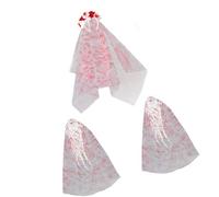 GMBYLBY Ensemble d'accessoires de cheveux d'Halloween - Tête de mort délicate - Motif floral - Voile - Bandeau - Costume - Postiche pour plusieurs événements - Chapeaux de fête