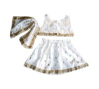 GMBYLBY Ensemble de 4 accessoires photo pour nouveau-né avec jupe, gilet sans manches et couvre-chef décoratif