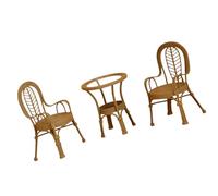 GMBYLBY Ensemble de Meubles Miniatures réalistes avec Table à Manger et 2 chaises dans des Meubles Miniatures en résine à l ’ échelle 1: 12