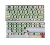 GMBYLBY Ensemble de touches Sublimations Capuchon de touches Pièce Motif floral vert pour claviers mécaniques Étanche