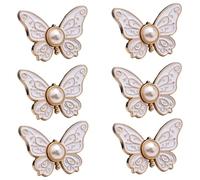GMBYLBY Épingles à boutons pour jean, 1/6 pièces, couture non requise, tendeur de taille pour pantalon, boucles papillon, épingles à boutons pour pantalon