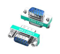 GMBYLBY Lot de 2 adaptateurs DB9 broches 120 Ω avec bornes bus CAN pour réseau de communication industrielle sécurisé, adaptateur mâle/femelle