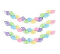 GMBYLBY Lot de 3 éventails en papier pour fête d'anniversaire Décorations colorées Accessoires de décoration murale