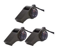 GMBYLBY Lot de 3 sifflets de survie d'urgence portables 3 en 1 avec boussole et thermomètre, outil d'extérieur, sécurité bruyante, avec boussole et thermomètre