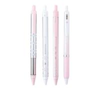 GMBYLBY Lot de 4 stylos à encre gel rétractables avec ruban 0,5 mm à séchage rapide pour écrire, noter, journal, bureau