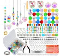 GMBYLBY Lot de 460 attrape-soleil avec perles de cristal - Accessoires de fabrication de bijoux pour carillons éoliens - Décoration de fenêtre élégante - Kit de bricolage
