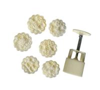 GMBYLBY Moule à gâteau de lune en forme de fleur - Pâte à haricots - Avec 6 plateaux en ABS pour timbres - Pâtisserie en plastique - Fabricant pour les amateurs de pâtisserie - Tampon à dessert