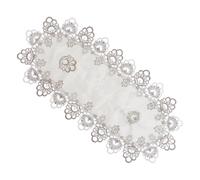 GMBYLBY Nappe en Filet de Dentelle 40 x 90 cm avec Bordure en Dentelle, Couverture de Table Basse, Nappe Lavable pour Salle à Manger, Banquet de Mariage, Broderie