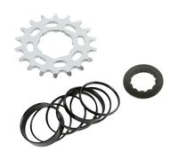GMBYLBY Pignons de Cassette à Vitesse Unique pour vélos, Ensemble de Conversion pour vélos de Montagne 16T 18T avec entretoise et Anneaux de Verrouillage