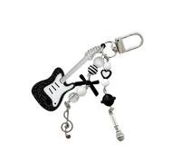GMBYLBY Porte-clés esthétique en forme de guitare musicale - Pendentif à suspendre - Convient pour les filles et les femmes - Cadeau idéal pour les amateurs de musique