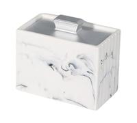 GMBYLBY Porte-cure-dents et cotons-tiges en résine à motif marbre avec couvercle pour hôtel, restaurant, table, bureau, solution de rangement essentielle