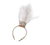 GMBYLBY Postiches à la mode avec plumes et diamants Ajustement réglable Accessoires de décoration de cheveux pour fête et mariage
