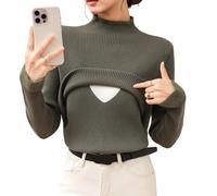 GMBYLBY Pull d ' Allaitement isolé, Haut d ' Allaitement, Offre Une Coupe Flatteuse pour Le Corps, mélange de Coton et de Polyester Chaud pour la Nouvelle Qui allaite