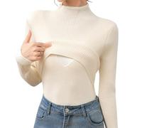 GMBYLBY Pull d ' Allaitement isolé, Haut d ' Allaitement, Offre Une Coupe Flatteuse pour Le Corps, mélange de Coton et de Polyester Chaud pour la Nouvelle Qui allaite