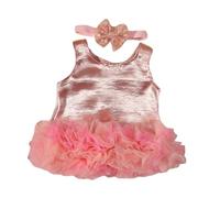 GMBYLBY Robe sans manches en dentelle et bandeau avec nœud pour petite fille, accessoire de photographie, robe de fête pour les fêtes