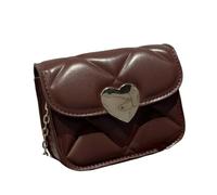 GMBYLBY Sac à bandoulière matelassé élégant avec chaîne et bandoulière tendance pour femme en cuir PU pour voyage ou, Marron Bn, Medium