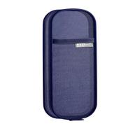 GMBYLBY Trousse à crayons double couche transparente de grande capacité pour stylos, pinceaux de maquillage, bleu marine, Taille unique