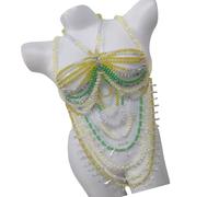 GMBYLBY Versatile Acrylic Pearls Necklace Sophisticated Handmade Multi Strands Pearls Acrylic Choker for Ladies Lightweight Comfortable Wear