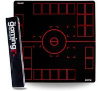 GMC Deluxe 2 Player Black & Red Gaming Mat Compatible for Pokemon Trading Card Game Stadium Board Playmat for Compatible Pokemon Trainers - Waterproof Card Gaming Mat