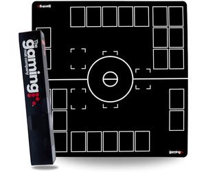 GMC Deluxe XL 2 Player Black & White Gaming Mat Compatible for Pokemon Trading Card Game Stadium Board Playmat for Compatible Pokemon Trainers - Waterproof Card Gaming Mat