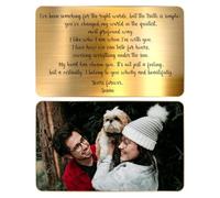 GMDLSK Carte de Portefeuille en Métal Personnalisée avec Photo - Insert Gravée Image & Message Double Face - Idée Cadeau pour Mari, Père et Fiancé - pour Anniversaire et Fête des Pères