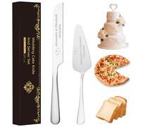 GMDLSK Ensemble de Couteau à Gâteau de Mariage Personnalisé - Couteau et Serveur en Acier Inoxydable avec Gravure, Cadeau pour Mariage, Anniversaire, Noël