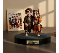 GMDLSK Figurine Cartoon Personnalisée avec Photo - Décoration Bureau - Ornement Acrylique pour Maison et Bureau - Cadeau Unique pour Couples, Familles et Amis des Animaux