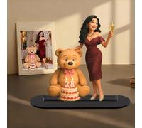 GMDLSK Figurine Cartoon Personnalisée avec Photo - Décoration Bureau - Ornement Acrylique pour Maison et Bureau - Cadeau Unique pour Couples, Familles et Amis des Animaux