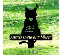 GMDLSK Personnalisée Pierre Tombale pour Animaux de Compagnie - Chien & Chat - Sculpture sur Mesure avec Détails Floraux - Funéraire Extérieur Résistant aux Intempéries - pour Jardin, Cimetière