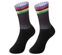 GMDNS Chaussettes Classiques Homme Anti Slip Silicone Été Aero Chaussettes Whiteline Cyclisme Hommes Vélo Sport Course À Pied Vélo Calcetines M38-45 Noir